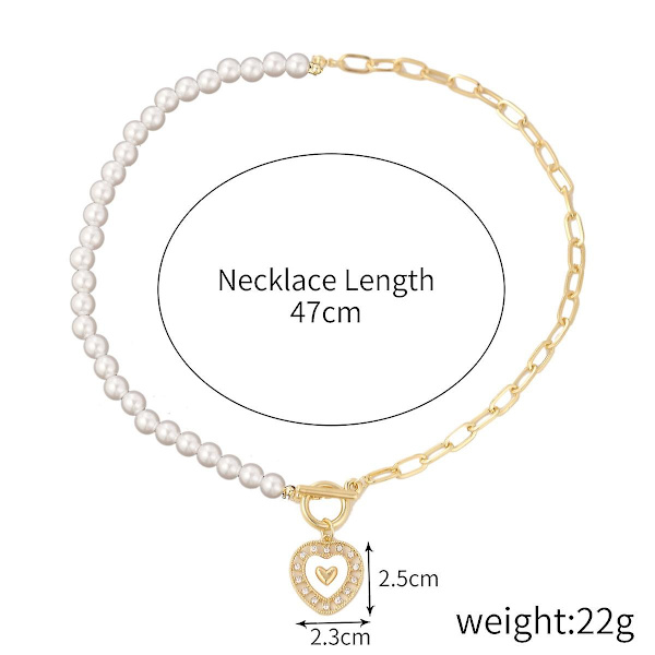 Halsband Hjärta Metallic Element Modesmycken B1523 N2203-13