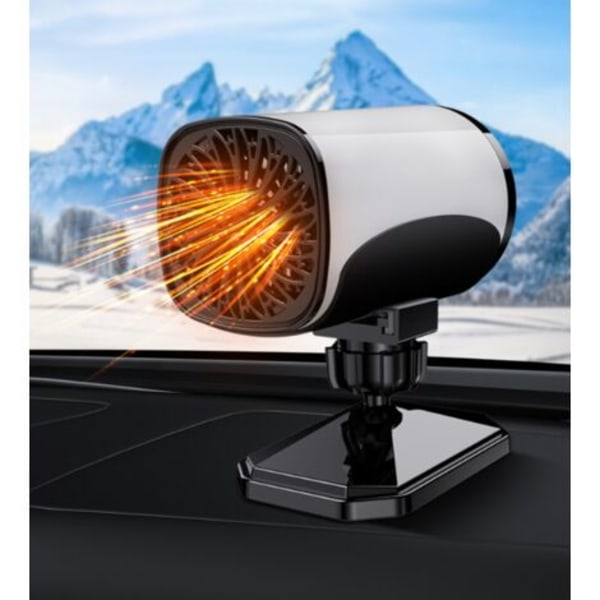 Kannettava autonlämmitin, 12V 120W nopea autonlämmitin 2 in 1 tuuletin, tuulilasin huurteenpoisto tuuletin, valkoinen