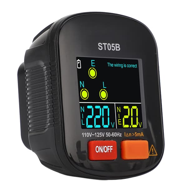 Stikkontakttester med LED-display US-stik 110-125V