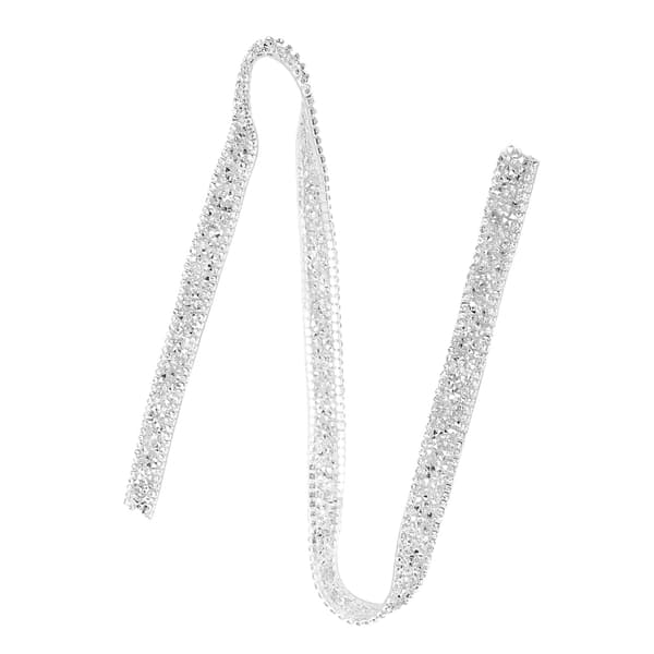 1 Yard 15mm Silver Diamond Mesh Wrap Roll Sparkle Crystal Rhinestone Ribbon Dekoration