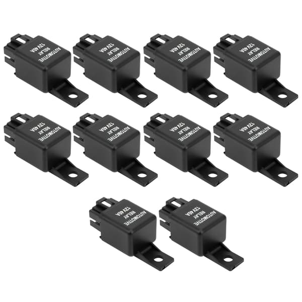 10 st DC 12V 40A bil luftkonditioneringskondensorrelä med 5 trådterminaler