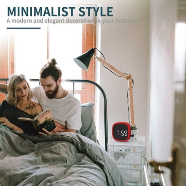 LED Digital Travel Snooze Alarm Clock Dimming Touch Lätt att förvara Magnet Elektronisk klocka Storskärm Silikon Voice Co