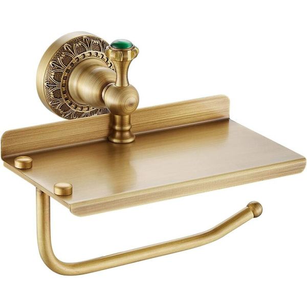 Toiletpapirholder massiv messing vægmonteret toiletrulleholder tissueholder toiletpapir opbevaring antik messing finish