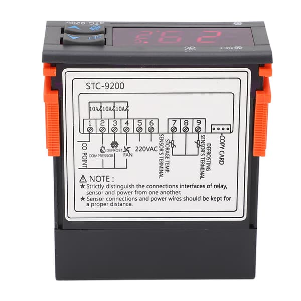 Digital temperaturregulator med dobbelt sensor, LED-display, termostat til køleskab, fryser, 220VAC