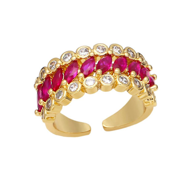 Ring Vintage Zircon Geometry Stud Modesmycken Ac9170 Rose
