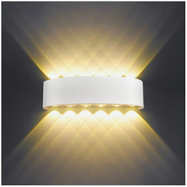 12W dekorativ væglampe med 12 LED dobbelt hoved op og ned indendørs og udendørs led belysning