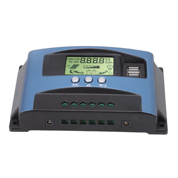 MPPT Solarladdningsregulator 100A 12V 24V Dubbel USB LCD-skärm Multipel Spårningsalgoritm