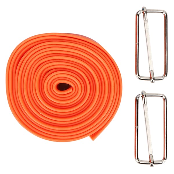 5 cm 2,5 m elastisk spændingsrem strækmodstandsdygtig styrketræningsbælte med spænder til kvinder piger orange