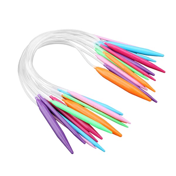 Multifarvet Plast Rund Rør Strikkepinde Sweater Kit Sæt 12 Stykker 40cm
