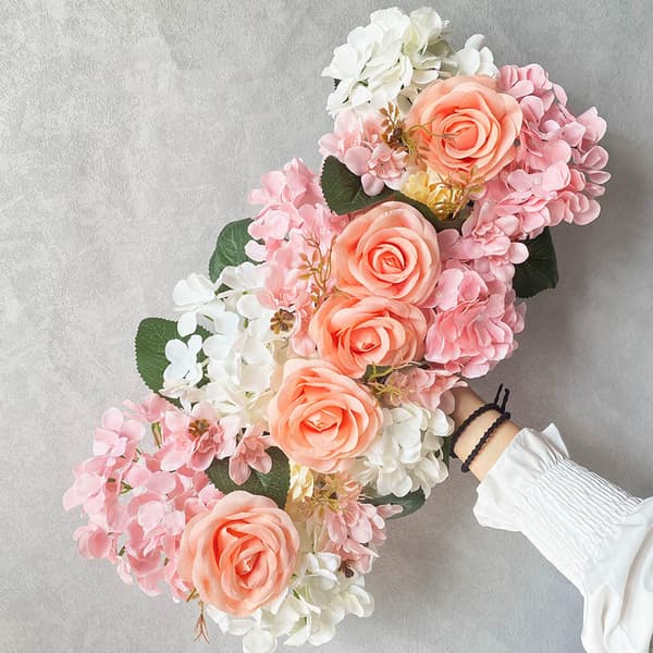 Kunstig Blomst Bryllup Bord Midtstykke Løper Blomsterarrangement