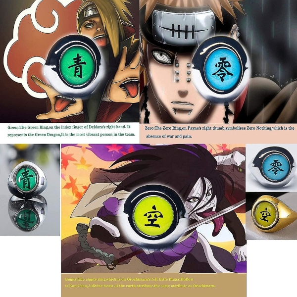 11 stk Ninja Ring Akatsuki Ring Sæt