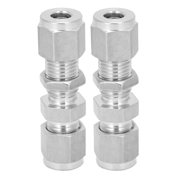 2 STK 316 Rustfrit Stål Kompressionsmuffe Dobbelt Ferrule Fitting Tilbehør 6mm