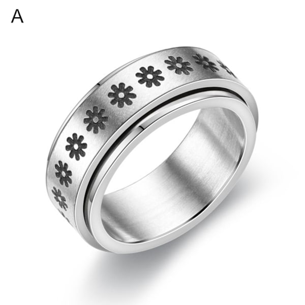 Men Finger Ring Utsökt Hip-hop Style Roterbar Portabel Knuckle Ring För fester A US 7