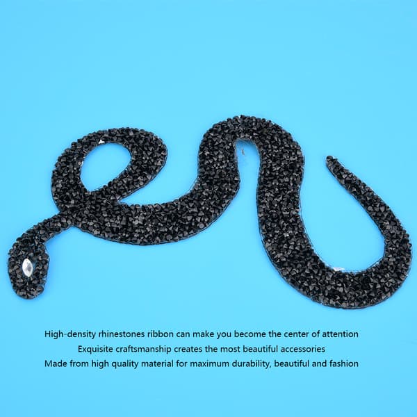 Sort Rhinestone Snake Mesh Bånd til DIY Tøjtilbehør