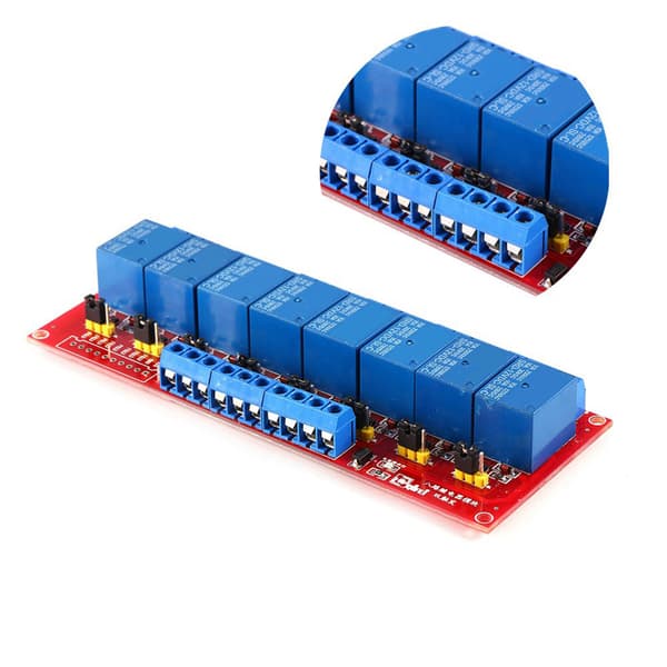 12V DC 8-kanals lavnivå triggerrelémodulkort