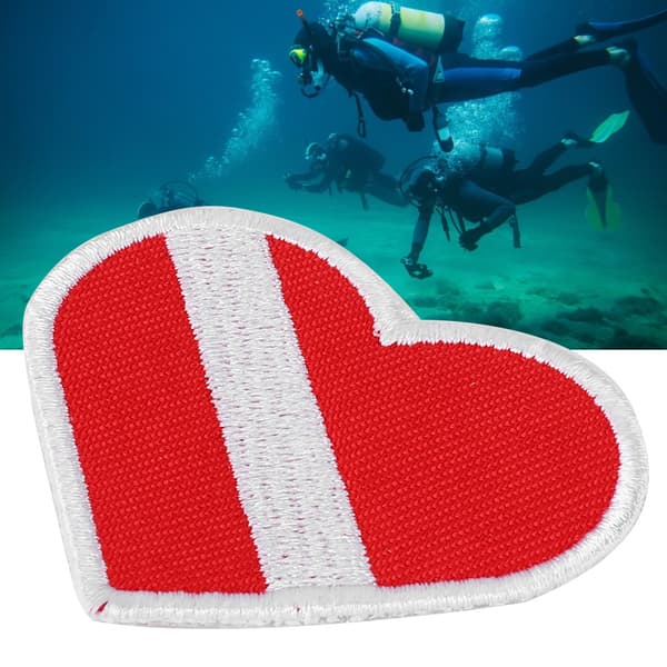 Hjärtformad broderad dykpatch för väst, väska, keps