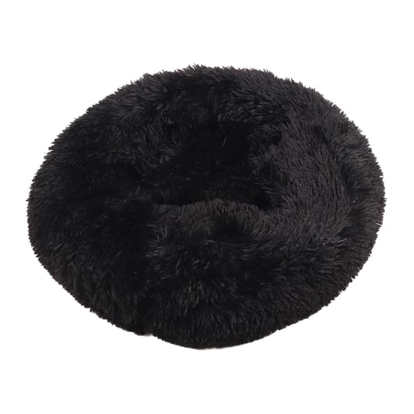 Vaskbar Blød Rund Kæledyrsseng til Katte og Hunde Sort 50cm Ydre Diameter