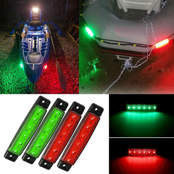 Röd Grön Båtnavigering LED-ljus Stern Lights Båtljus