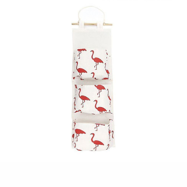 Oxford Hanging Bag Door Kosmetik Organizer Flamingo 3 Layers Opbevaringspose til badeværelset