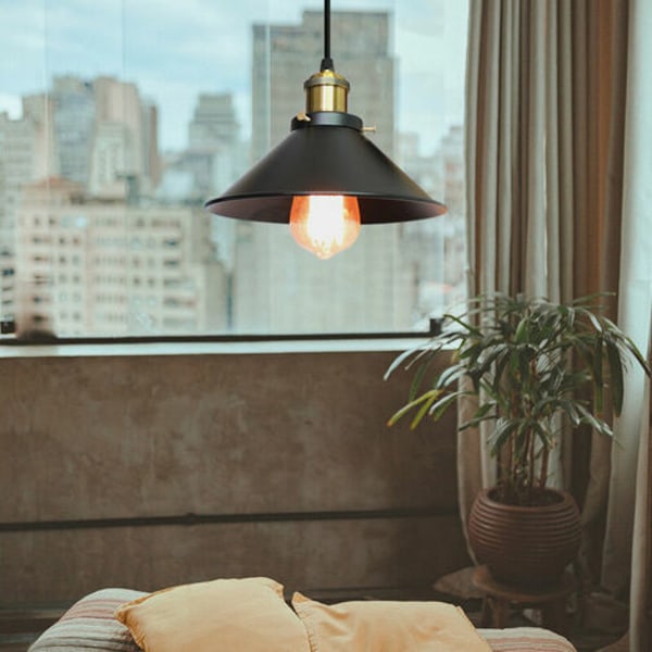 Retro taklampa industriell design E27 Ø 26cm, taklampa järn ljuskrona hängande lampa för sovrumskök
