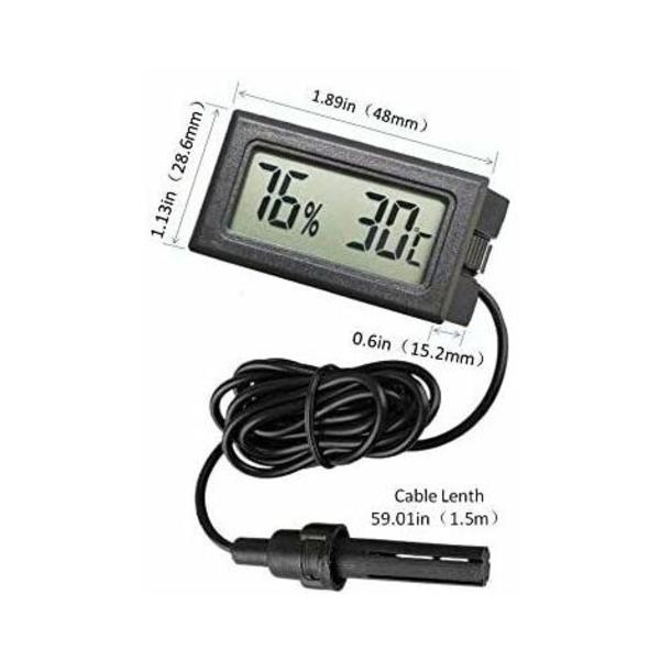 Digital termometer Hygrometer Mini-sondtermometrar Temperaturmätare Fuktighetsmätare för reptilinkubator Aquarium P