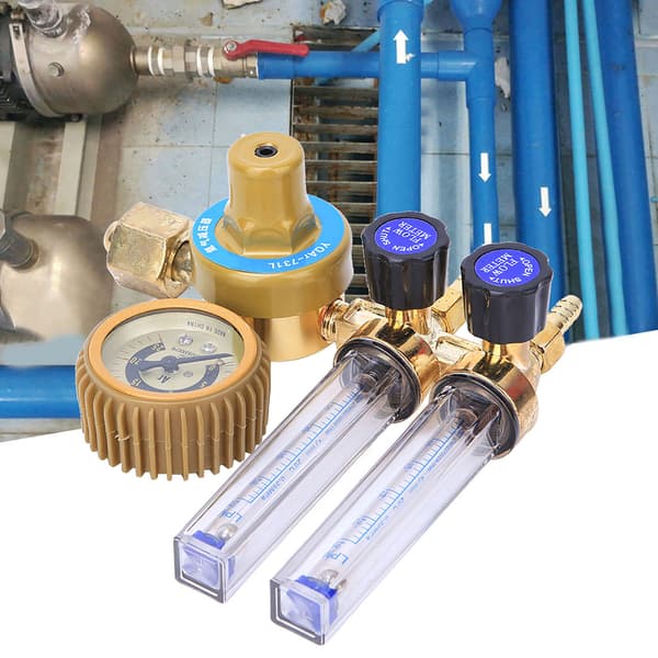 Dobbelt manometer Argon Gas Trykregulator Svejsetilbehør 0,25 MPa