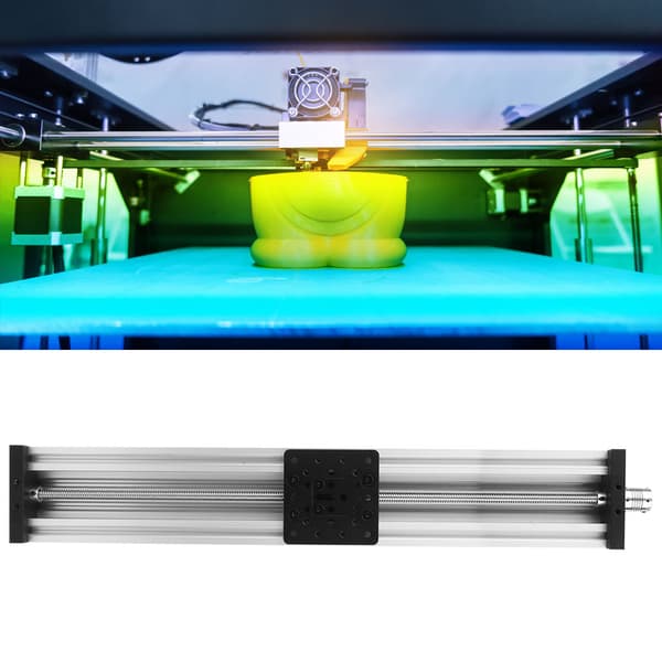 Lineær skinne glidebord aluminiumslegering 3D-printer graveringsmaskine bly 2 mm sort sølv 500 mm