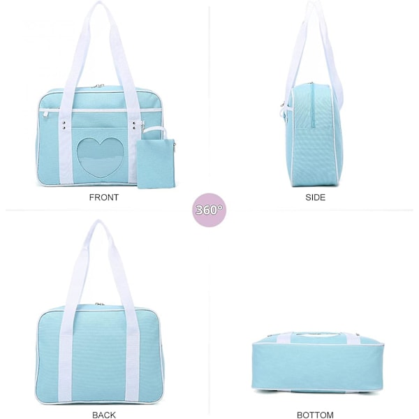 Ita Bag Heart Japansk Skolväska Stor Anime Axelväska Kawaii Handväska För Kvinnor A916-171 Blue