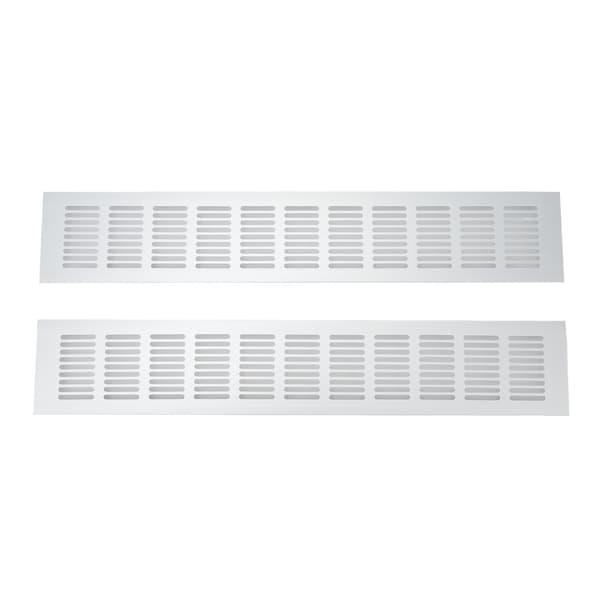 2 stk. luftventilationsrist i aluminiumslegering, rektangulær ventilationsplade til skab, skoskab, skab 80x450mm