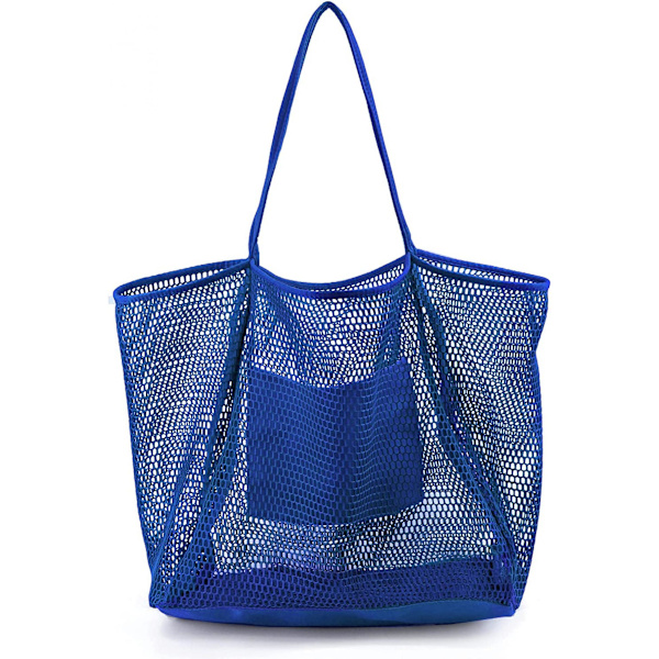 Mesh Beach Tote Dame Skulder Håndtaske A916-624 Blue