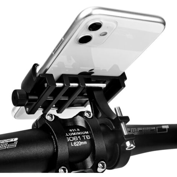 Cykeltelefonhållare i aluminiumlegering, elektrisk motorcykel, stötsäker fast navigeringstelefonhållare för uttag av cykel, (titan