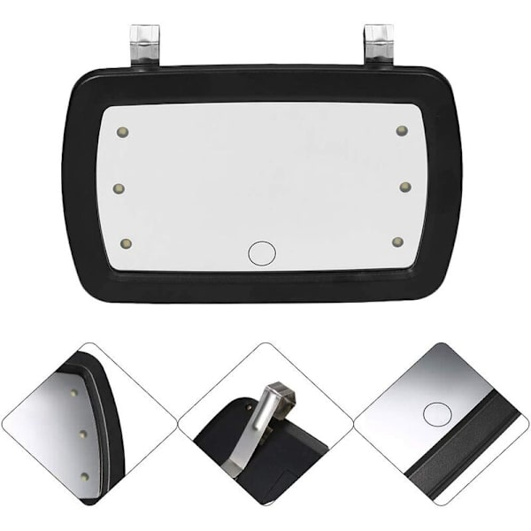 Bilsolskyddsspegel Bilsminkspegel med LED-ljus