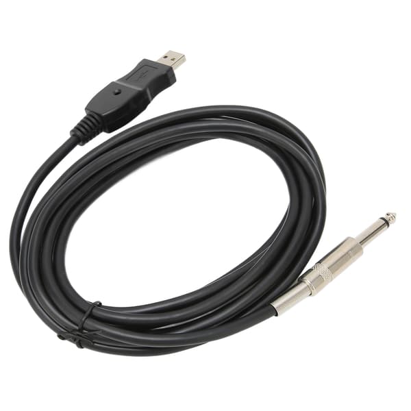 USB Gitarrkabel Hane till 6,35 mm Mono Jack Elektriskt Instrument Inspelning Ljud 3m 9,8ft
