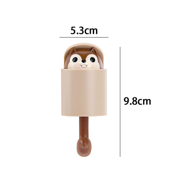 2 kpl oravan muotoinen liimakoukku lastenhuoneeseen olohuoneeseen, makuuhuoneeseen, söpö sarjakuva luova Brown