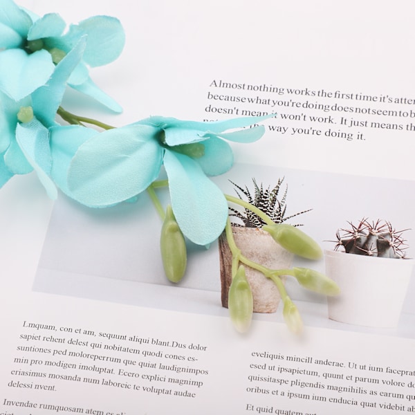 Enkelt lille kunstig orkidéblomst, speciel kunstig orkidé til bryllup, 1 pakke - Tiffany Blue