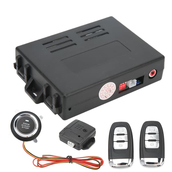 12V Nyckellöst Startsystem Enknappsstart Stöldskydd Fjärrkontroll Centrallåssats för Bilar