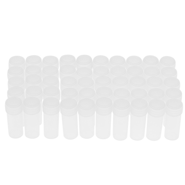 50 st 5 ml plastprovflaskor små förvaringsbehållare