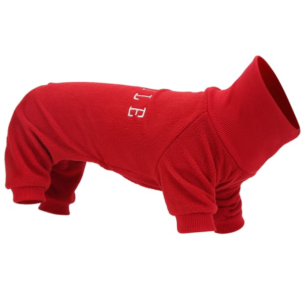 Röd Hundkappa Hög Krage Varma Vinterkläder Höstmode Husdjurskläder
