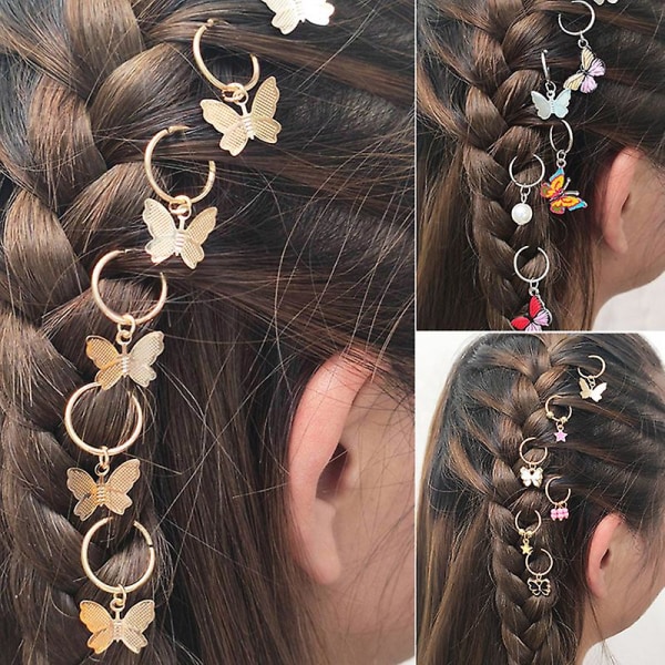 Fashion Butterfly Braid Clips Charmiga Hårringar Personliga Håraccessoarer För Kvinnor Flickor Nyhet A