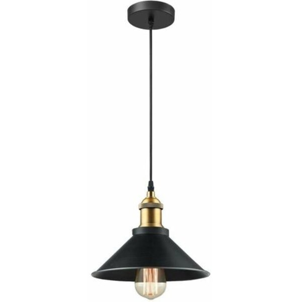 Retro taklampa industriell design Edison taklampa E27 metall taklampa ljuskrona, Ø 22cm, svart