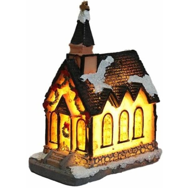 Luminous And Anime Christmas Village, Led Miniature Christmas Village House, Christmas Village Decoration, Colored Resin