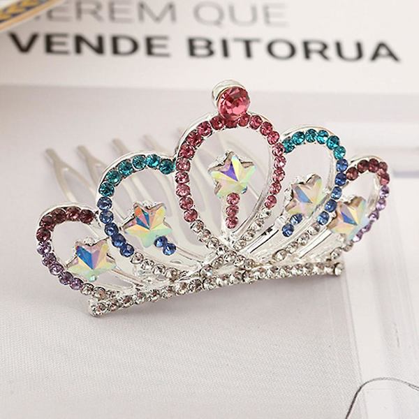 Børne Rhinestone Crown hårkam Babytilbehør Børnedag hovedbeklædning Style 4