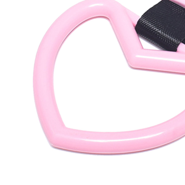 Bil Håndtak Stropp Hjerteformet Plast Solid Universal Dekorativ Bakre Støtfanger Varsel Ring Rosa
