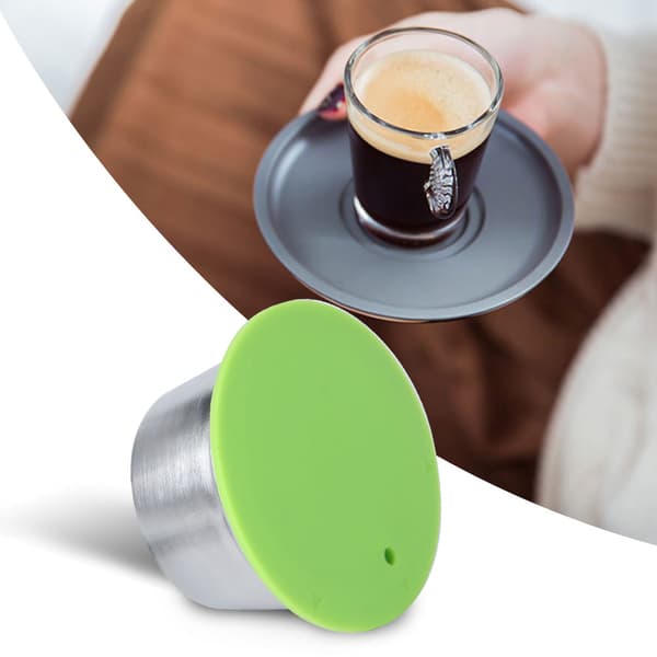 Genanvendelig kaffekapsel i rustfrit stål til Dolce Gusto kaffemaskine - Grøn