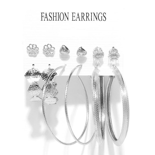 Örhängen Set Hoop Stud Modesmycken B2037 F13280