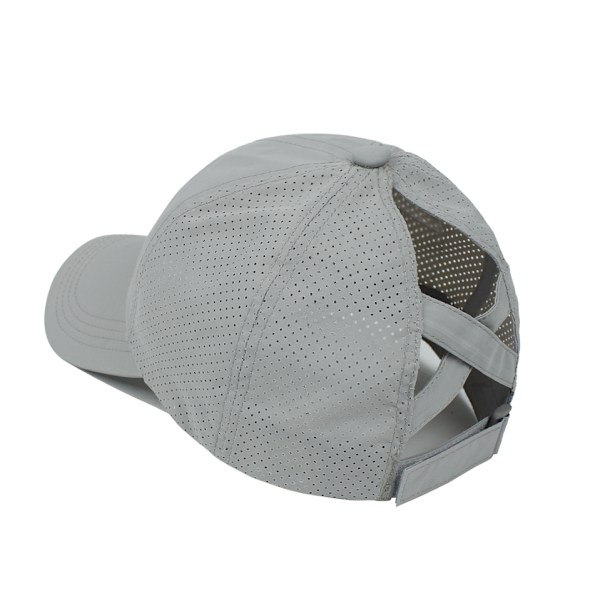 Utomhussport andningsbar Mesh Peaked Cap (ljusgrå)