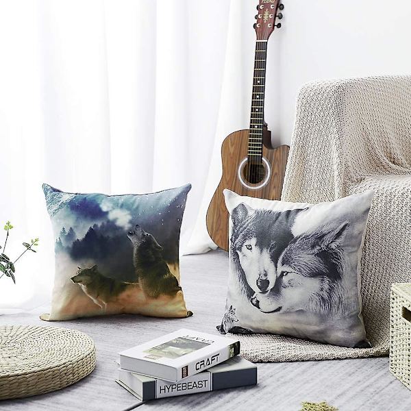 Pudebetræk, Nordic Wolf 45*45cm (uden kerne), 4 stk
