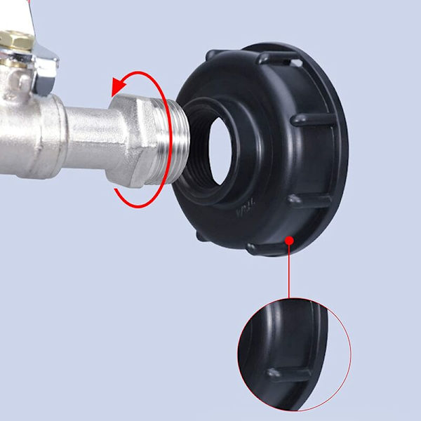 Kugleventil, udskiftning af messingtankadapter S60X6 IBC gevindkonnektor Ventilfittingsdele, vandhane haveslangekonnektor