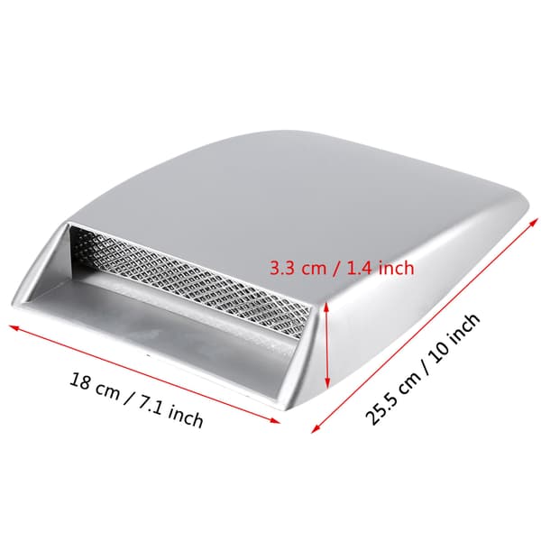 Universal Bil Luftintag Scoop Vent Cover Silver