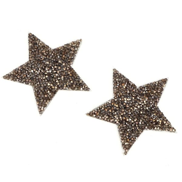 10 stk. Rhinestone Stjerne Strygepatch til Kjole Sko Taske Hat Grå